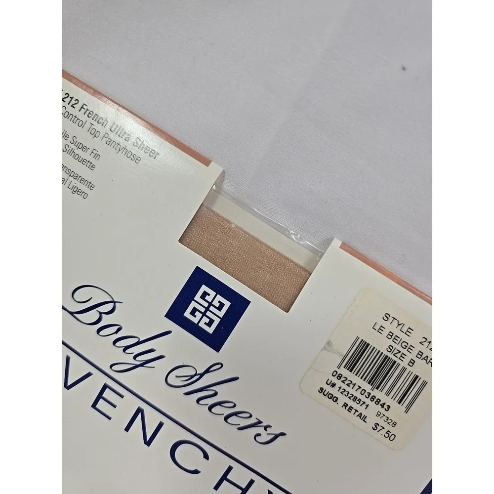 (2) GIVENCHY‎ Pantyhose French Ultra Sheer Light Control Top Sz B Le Beige 212